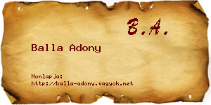 Balla Adony névjegykártya